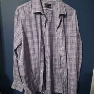 John W. Nordstrom Men's Lavender Checkered Shirt